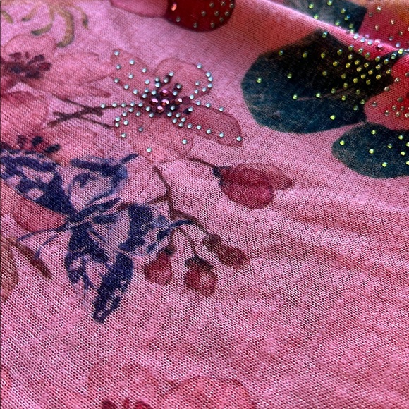 Cactus floral and sparkles midi length dress/tunic. Long sleeve. Fairy. Whimsy. - Picture 14 of 15